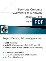 MnDOT LRRB Project 879 Porous Concrete Performance Summary