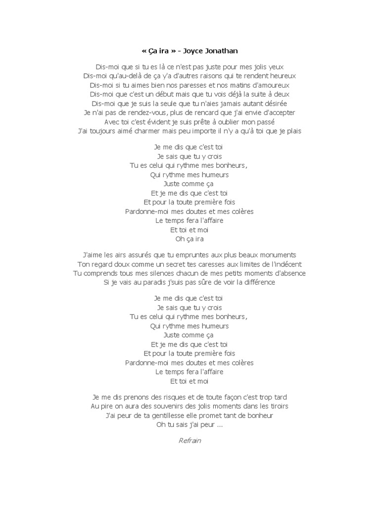 Ca Ira Paroles