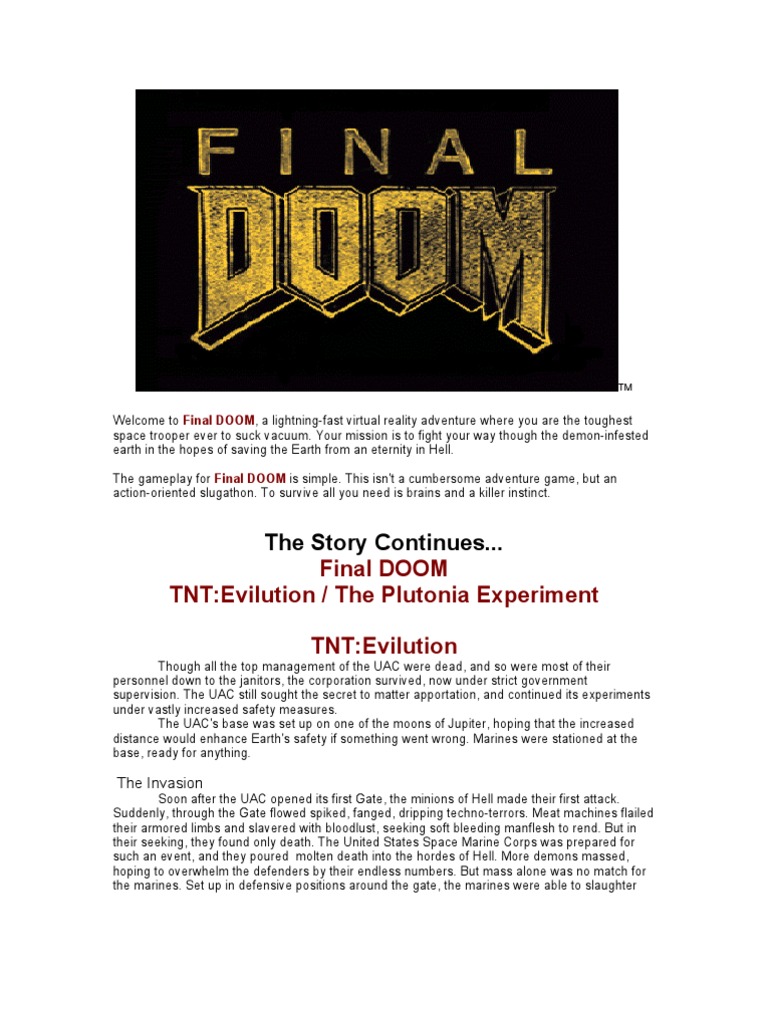 Final DOOM Manual PDF Computer Keyboard Shotgun