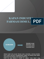 KAPAN INDUSTRI FARMASI DIMULAI