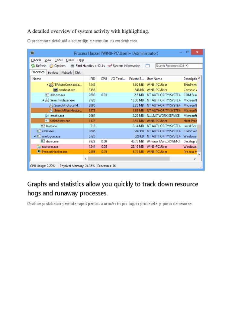 System Activity Overview with Process Hacker | PDF | Computers ...