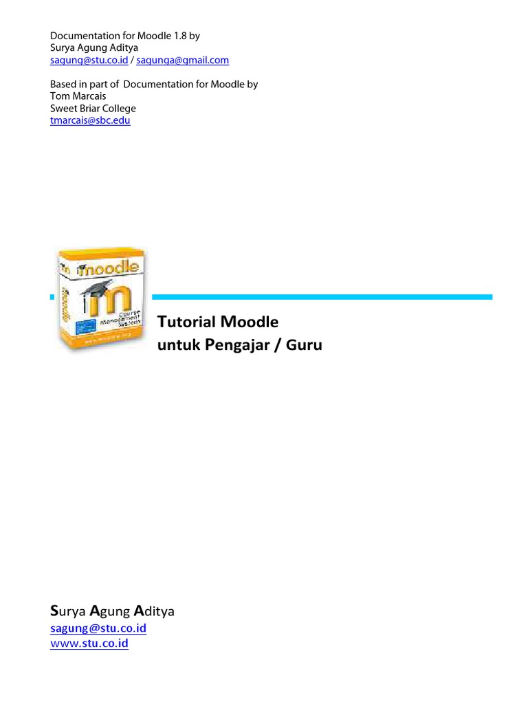 Tutorial Moodle Untuk Pengajar PDF | PDF