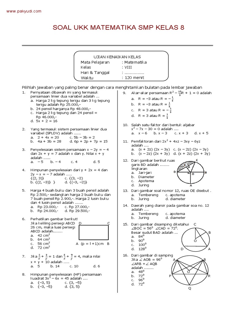 Mata Pelajaran Matematika Smp Kelas 8 - Terkait Mata