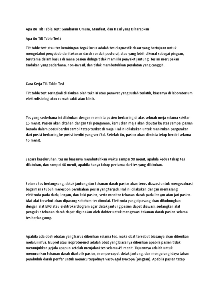 Apa Itu Tilt Table Tes PDF