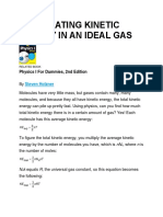 Calculating Kinetic Energy in An Ideal Gas: Physics I For Dummies, 2nd Edition