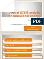 Virtual STEM Activity For Renewable Energy: Dana M. Barry Hideyuki Kanematsu