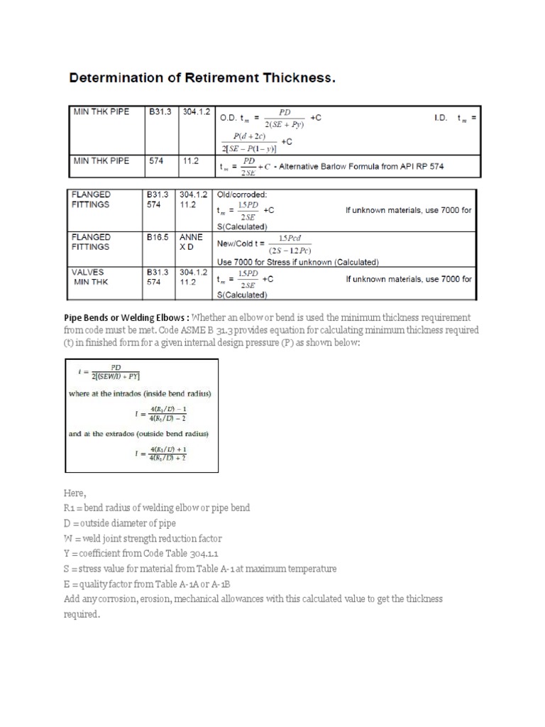 Retirement Thickness PDF Pipe (Fluid Conveyance) Continuum Mechanics