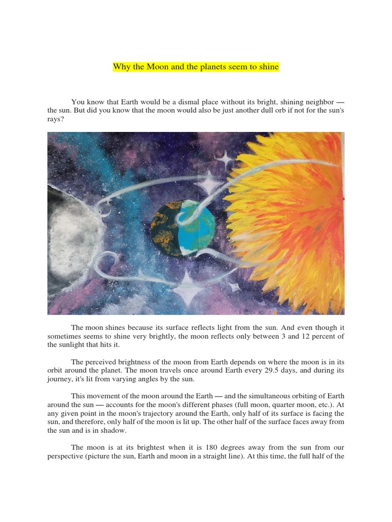 How the Moon and Planets Shine | PDF