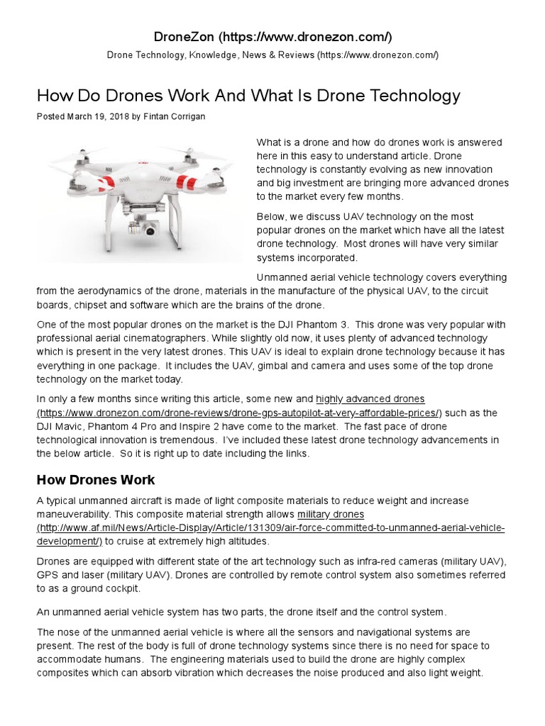 How Do Drones Work and What Is Drone Technology | PDF | Unmanned Aerial ...