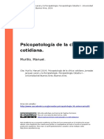 Murillo, Manuel (2014). Psicopatologia de La Clinica Cotidiana