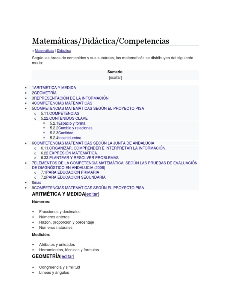 Competencias Matemáticas en Educación | PDF | Enseñanza de matemática ...