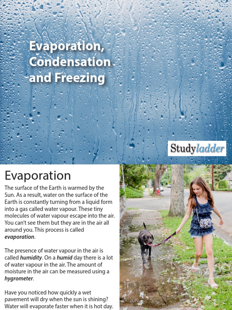05 Evaporation Condensation And Freezing 5 Slides Pdf Evaporation