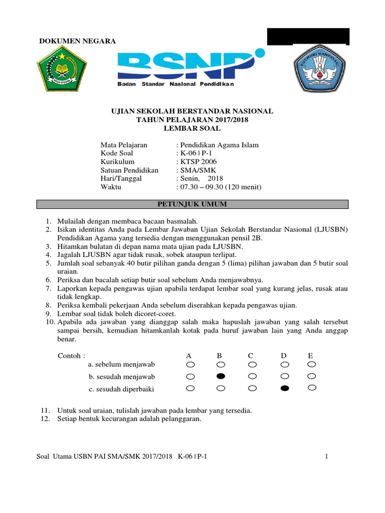 Soal Essay Materi Pai Sd