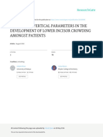 The Role of Vertical Parameters in The Development of Lower Incisor Crowding Amongst Patients