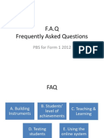 F.A.Q Frequently Asked Questions: PBS For Form 1 2012