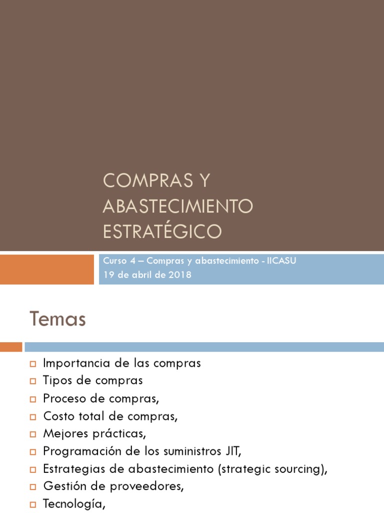 Compras y Abastecimiento Estratégico | PDF | Outsourcing | Calidad ...