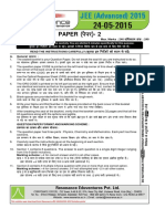 IIT JEE Advance Paper 2 2015 Hindi Solution