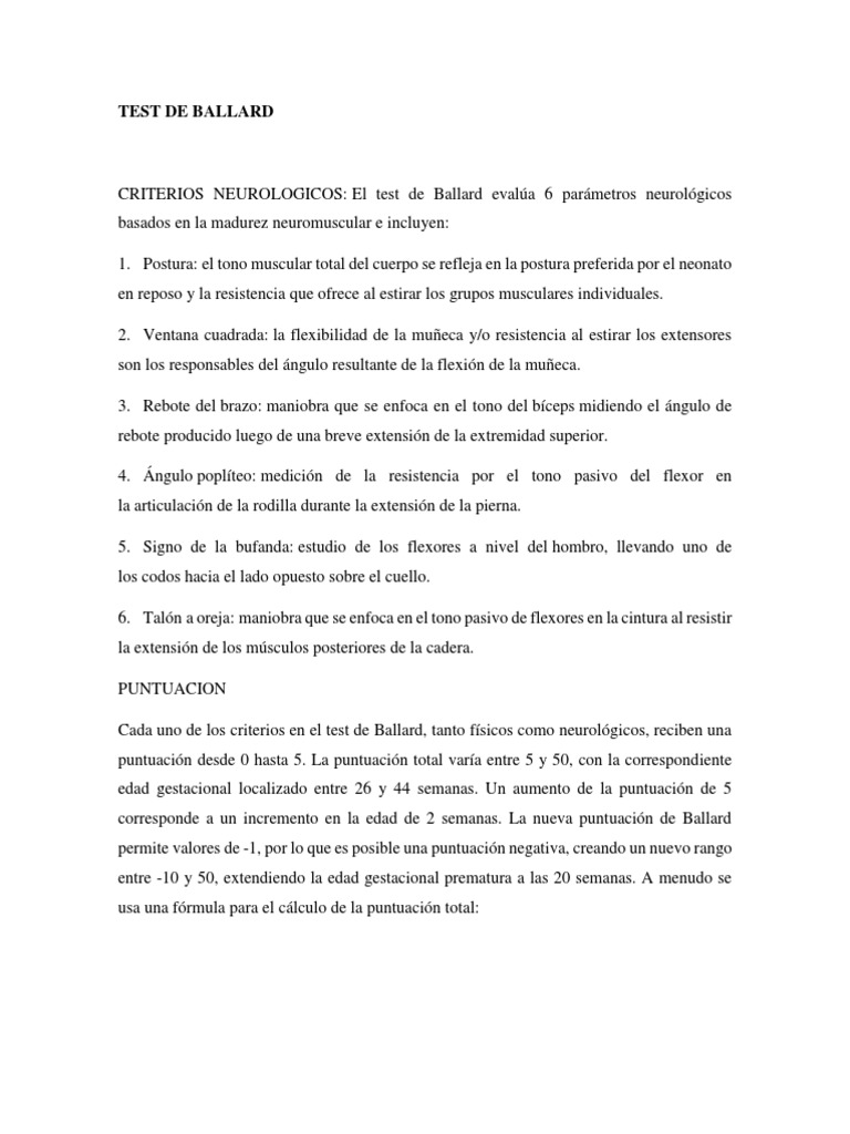 Test de Ballard | PDF