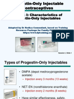 Session I: Characteristics of Progestin-Only Injectables