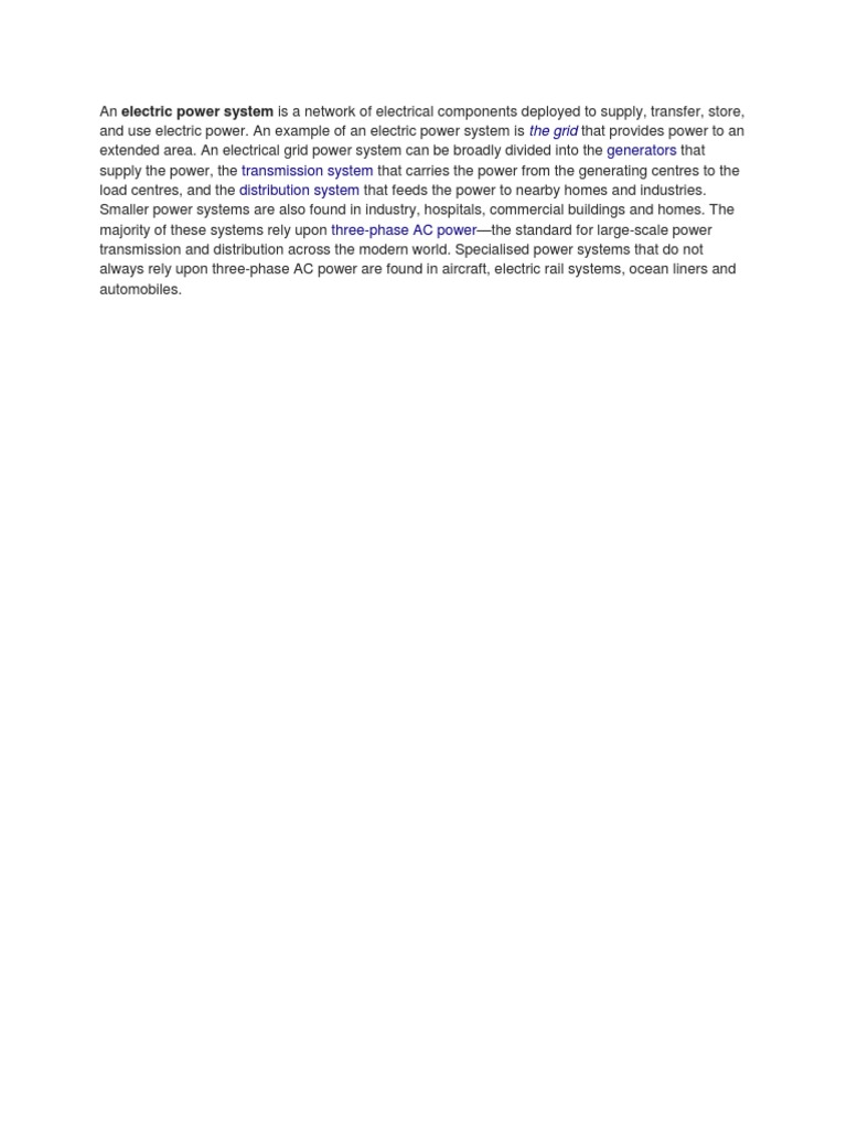 Overview of Electric Power Systems | PDF | Science & Mathematics
