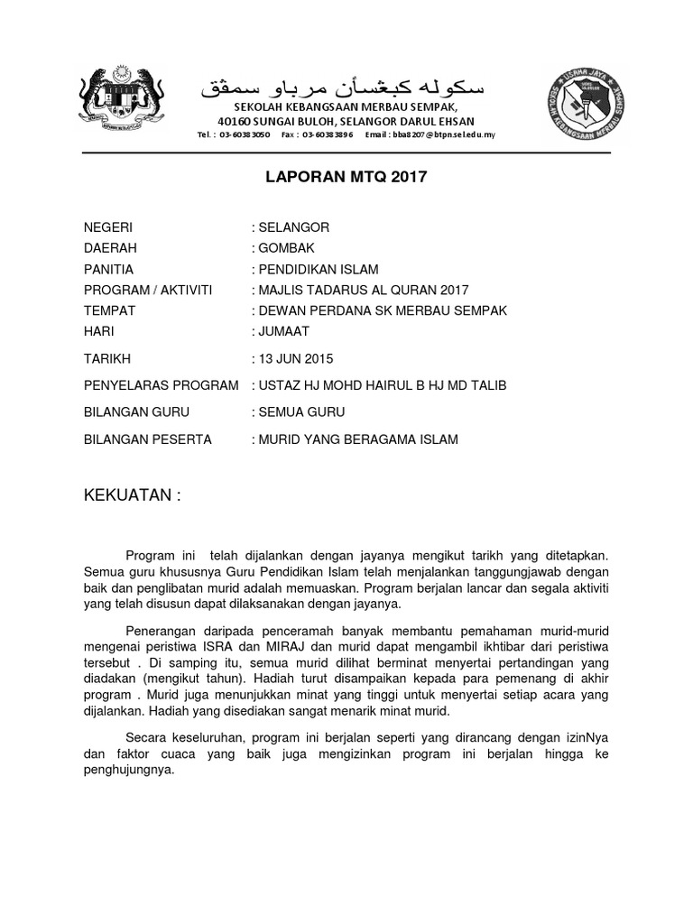 Laporan Mtq 2017 Pdf