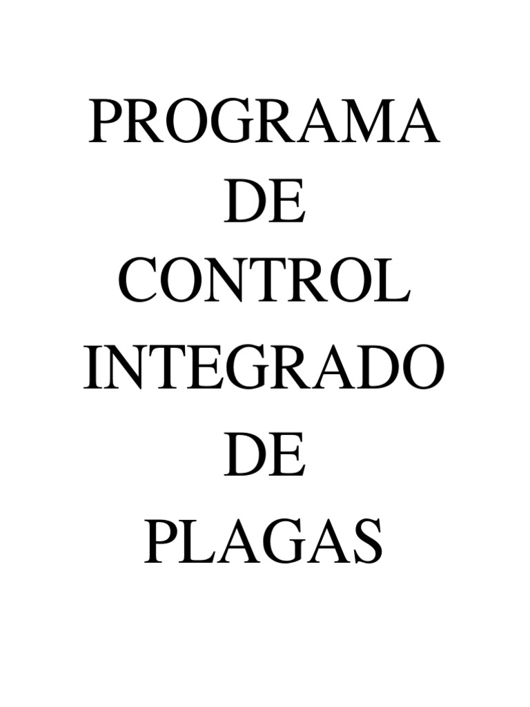 Programa de Control de Plagas | PDF | Plaga (organismo) | Roedor