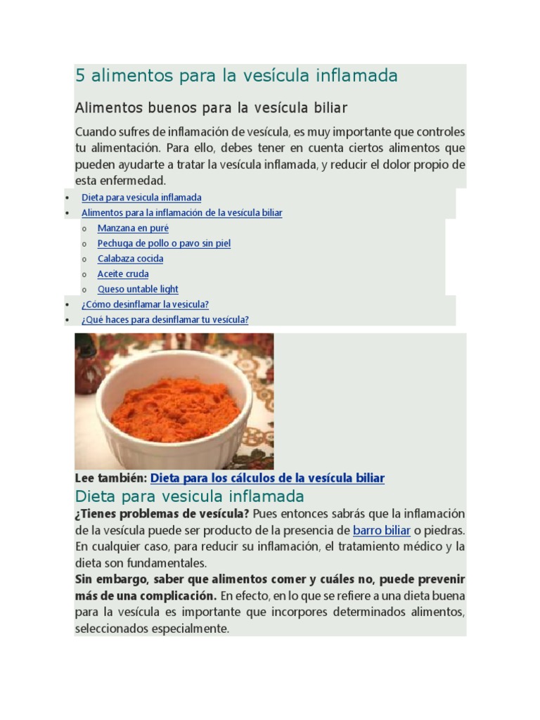 5 Alimentos para La Vesícula Inflamada | PDF | Aceite de cocina ...
