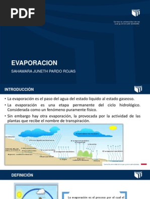 Evaporacion Pdf Evaporacion Evapotranspiracion