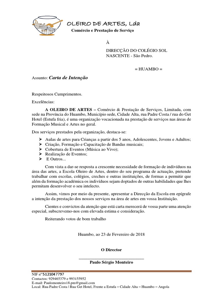 Carta de Intenção | PDF