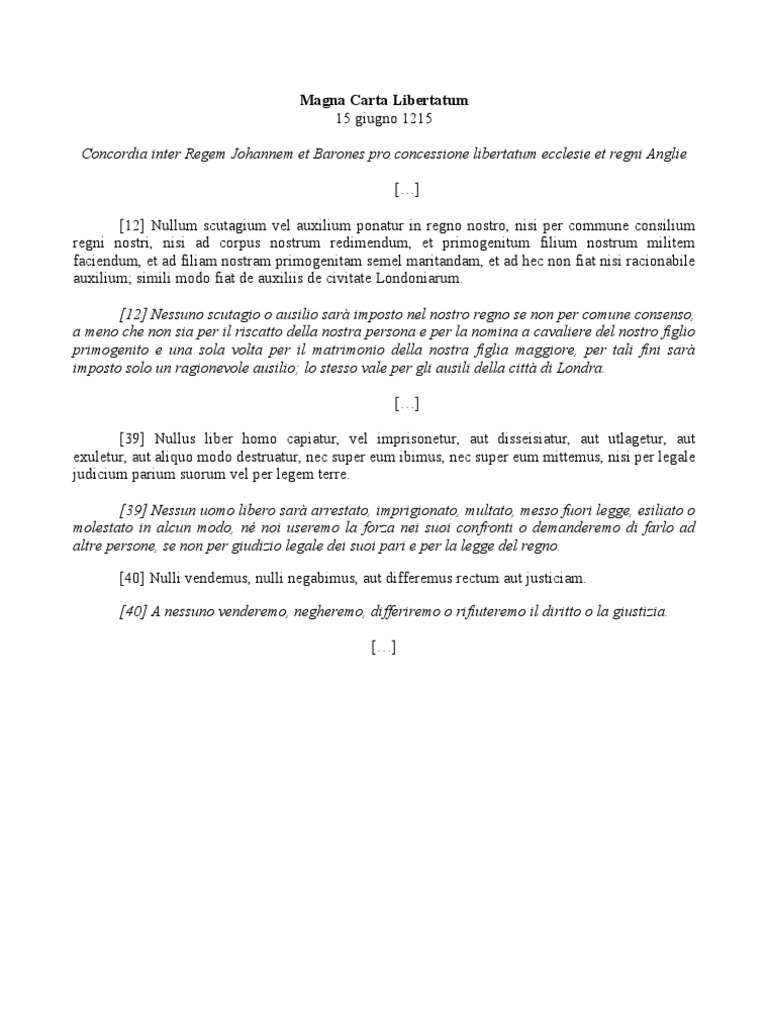 Magna Carta Libertatum | PDF