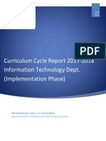 It Department Curriculum Report
