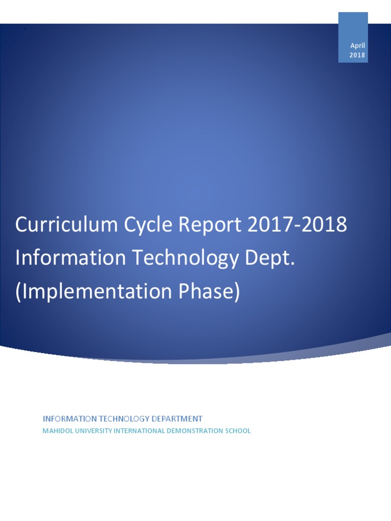 IT Curriculum Cycle Report 2017-2018 | PDF | Computer Programming ...
