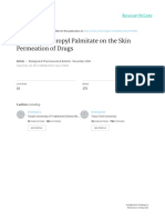 Effects of Isopropyl Palmitate On The Skin Permeation of Drugs