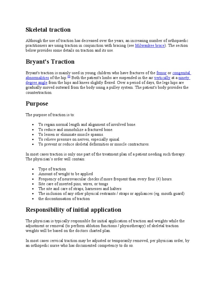 Skeletal Traction Musculoskeletal System Medical Specialties