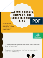 The Walt Disney Company: The Entertainment King: Aqsa Tabish Hammadzahid Jahandadakram Maheensiraj Sana Zafar