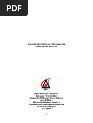 Sukatan Peperiksaan Perkhidmatan Gred 29 Dan Ke Atas Terkini 12012016 Pdf
