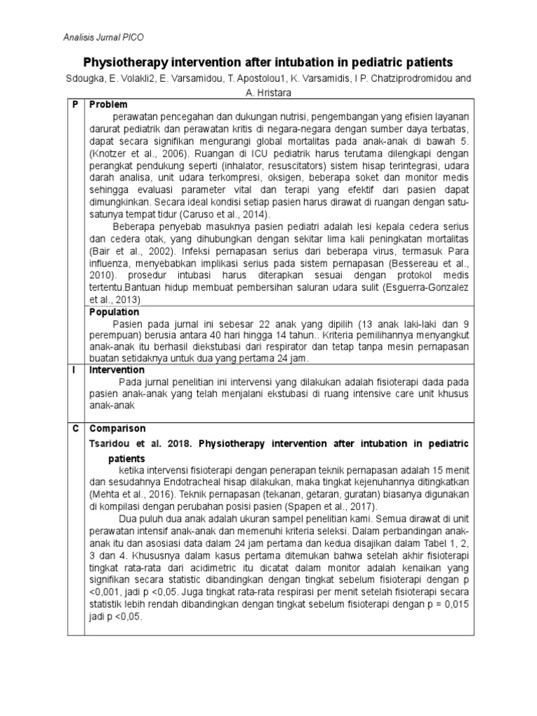 Analisi Jurnal Pico Fisioterafi Pdf