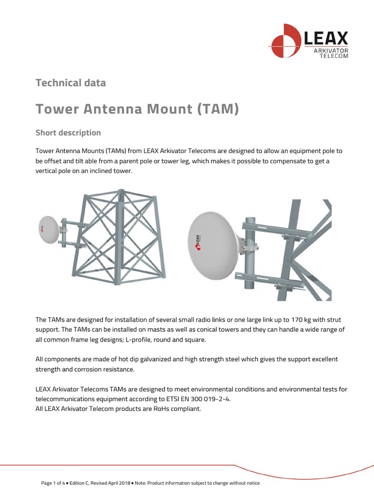 905 Tower Antenna Mount C PDF Manufactured Goods Mechanical