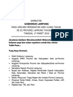 Sambutan Upacara HUT 52 Provinsi Lampung