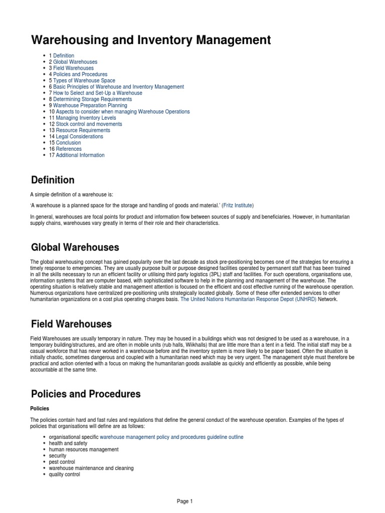 Warehouse and Inventory Management Guide | PDF | Warehouse | Inventory