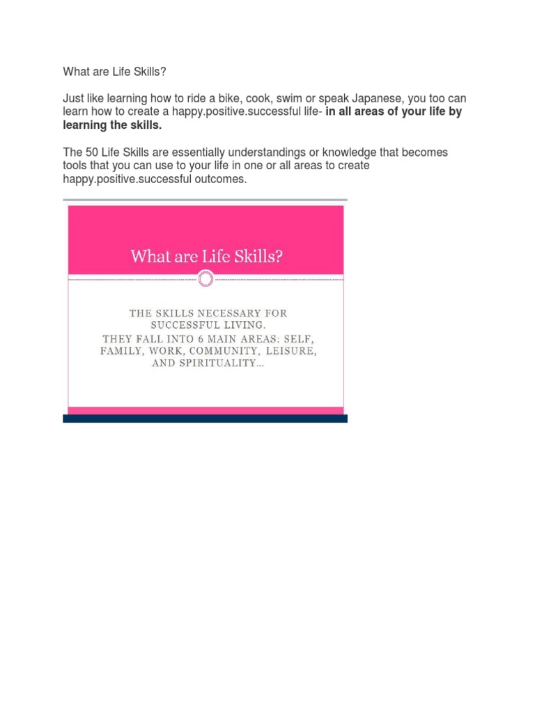 Essential Life Skills for Success | PDF | Career & Growth | Lifestyle