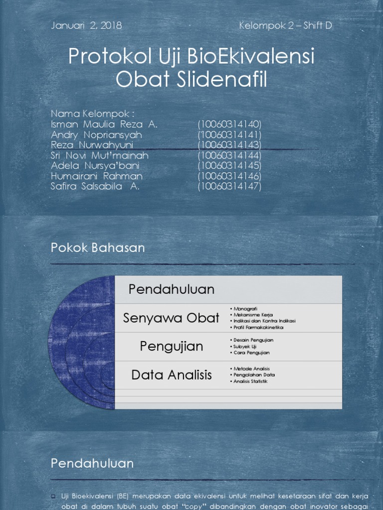 Protokol Uji BioEkivalensi Obat Slidenafil | PDF