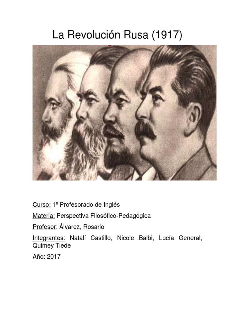 Clases y líderes de la Revolución Rusa | PDF | Bolcheviques | Vladimir ...