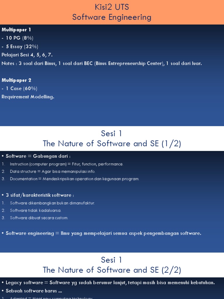 Kisi UTS Software Engineering Binus | PDF | Gunakan Kasing | Rekayasa ...