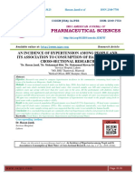 An Incidence of Hypertension Among People and Its Association To Consumption of Hard Water: A Cross-Sectional Research