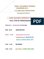 18 National Children'S Science CONGRESS-2010: Guide Teachers Workshop Trainning