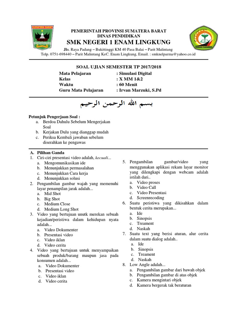 Soal Simulasi Digital X Mm