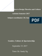 SD3082 Sept.15 Tutorial-Gender, Culture & Spectatorship