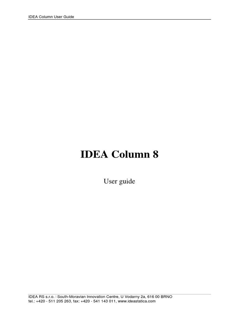 IDEA Column 8 User Guide | PDF | Cartesian Coordinate System | Button ...