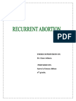 Causes and Management of Recurrent Abortion